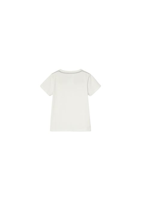 T-Shirt Bianca Con Ricamo Gucci a Righe GUCCI KIDS | 547559-XJGYC9024